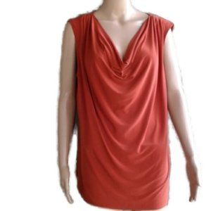 Burnt orange draped blouse